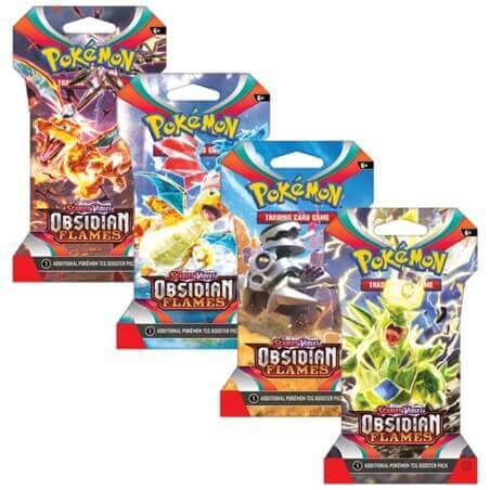 Pokemon Scarlet and Violet Obsidian Flames Sleeved Booster Pack - Lot ...