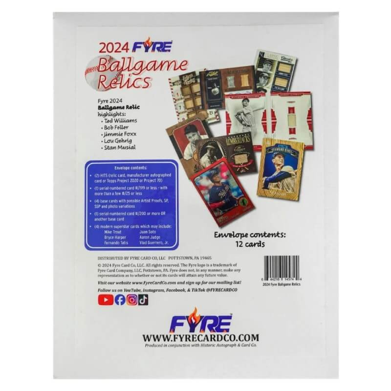 2024 Fyre Ballgame Relics Baseball Hobby Box