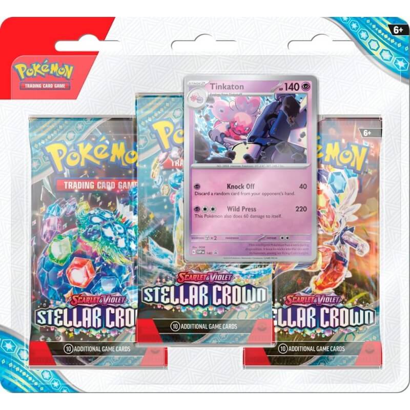 Pokemon Scarlet and Violet Stellar Crown 3 Pack Blister - Tinkaton