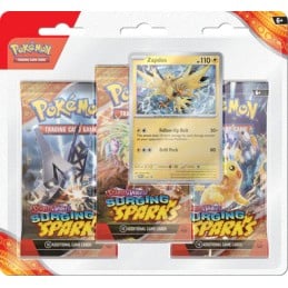 Pokemon Scarlet and Violet Surging Sparks 3 Pack Blister - Zapdos