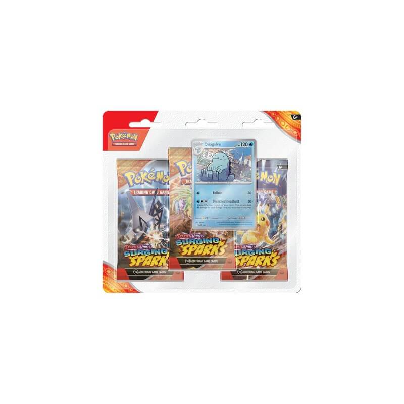 Pokemon Scarlet and Violet Surging Sparks 3 Pack Blister - Quagsire