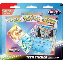 Pokemon Scarlet and Violet Prismatic Evolutions Tech Sticker Collection Pack - Glaceon