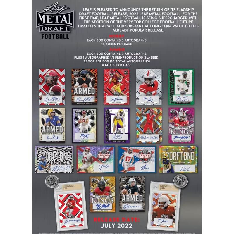 2022 Leaf Metal Draft Football Hobby Box Canada Card World